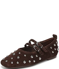 Naturalizer 27 EDIT Dawn Studded Suede Square Toe Mary Jane Flats