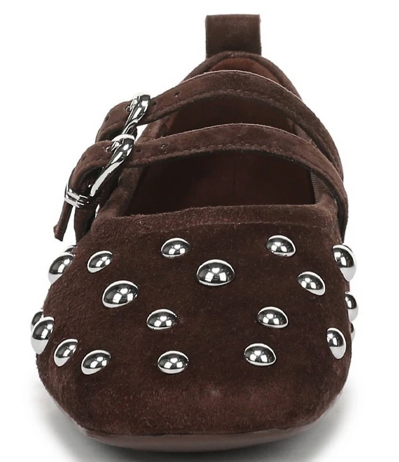 Naturalizer 27 EDIT Dawn Studded Suede Square Toe Mary Jane Flats