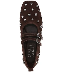 Naturalizer 27 EDIT Dawn Studded Suede Square Toe Mary Jane Flats
