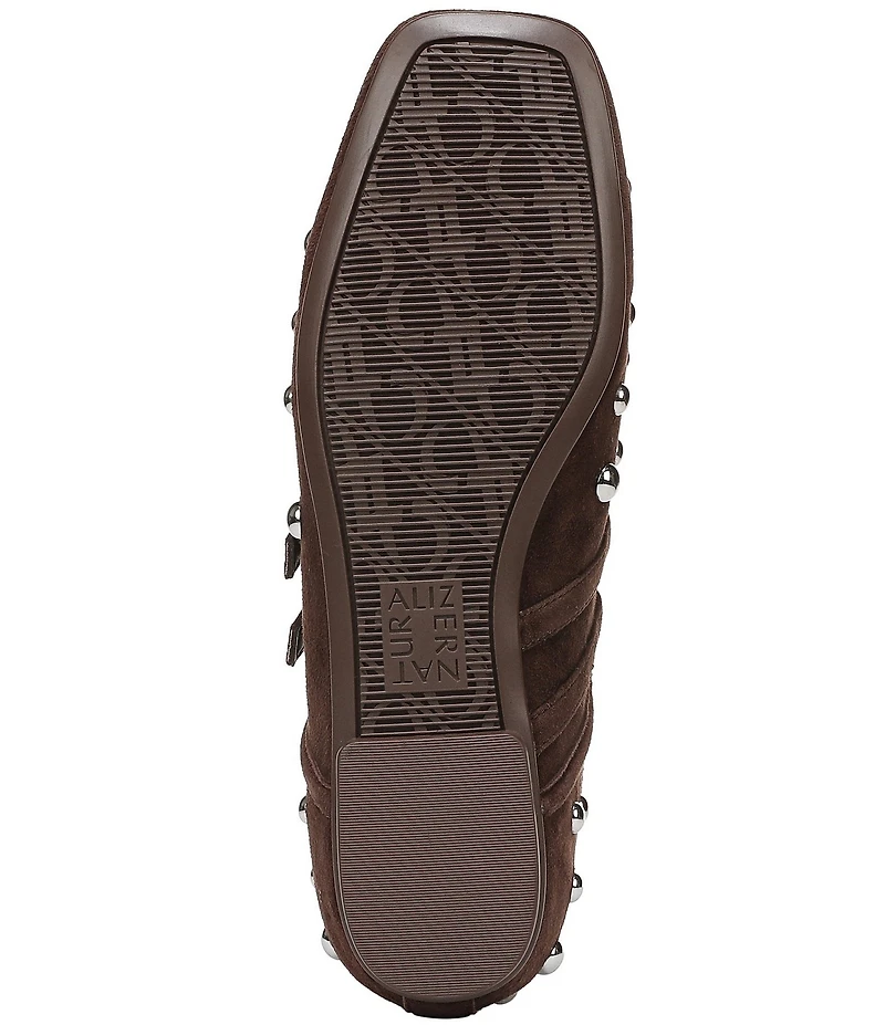 Naturalizer 27 EDIT Dawn Studded Suede Square Toe Mary Jane Flats