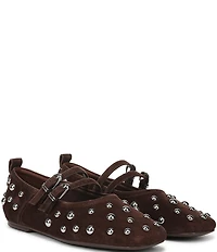 Naturalizer 27 EDIT Dawn Studded Suede Square Toe Mary Jane Flats