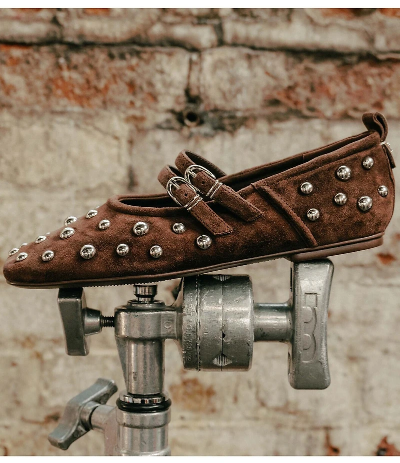 Naturalizer 27 EDIT Dawn Studded Suede Square Toe Mary Jane Flats