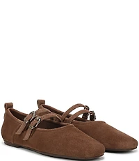 Naturalizer 27 EDIT Dawn Suede Square Toe Mary Jane Flats