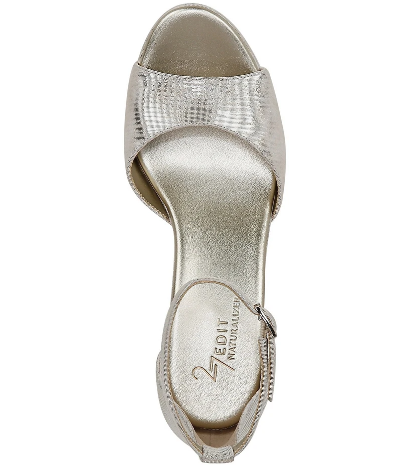 Naturalizer 27 EDIT Delphie Metallic Leather Ankle Strap Platform Dress Sandals