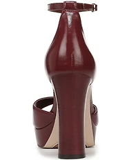 Naturalizer 27 EDIT Delphie Leather Ankle Strap Stack Heel Platform Dress Sandals