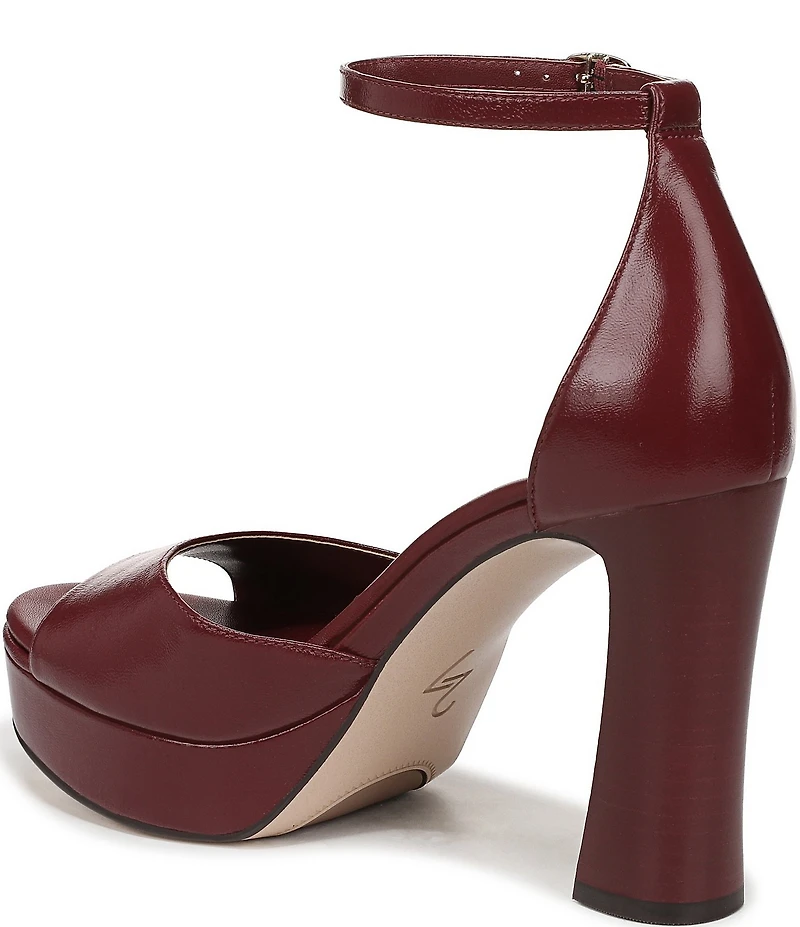 Naturalizer 27 EDIT Delphie Leather Ankle Strap Stack Heel Platform Dress Sandals