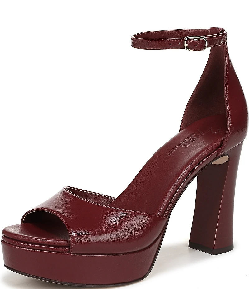 Naturalizer 27 EDIT Delphie Leather Ankle Strap Stack Heel Platform Dress Sandals