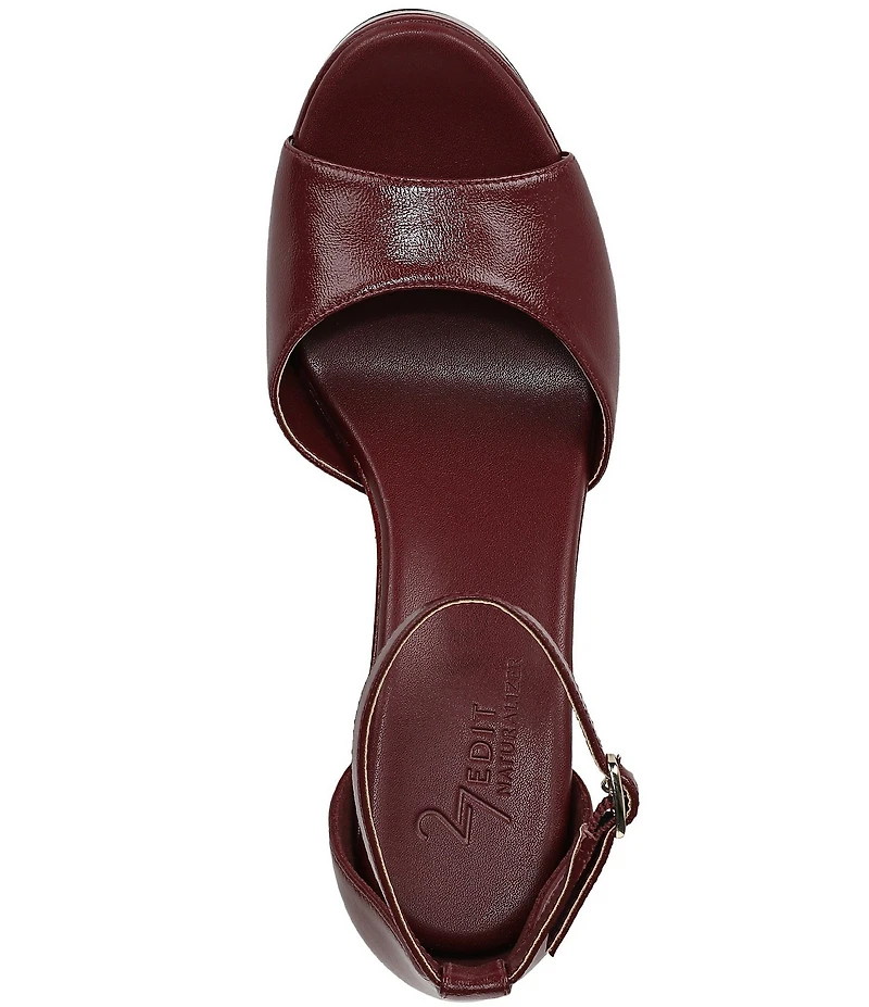 Naturalizer 27 EDIT Delphie Leather Ankle Strap Stack Heel Platform Dress Sandals