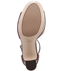 Naturalizer 27 EDIT Delphie Leather Ankle Strap Stack Heel Platform Dress Sandals