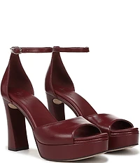 Naturalizer 27 EDIT Delphie Leather Ankle Strap Stack Heel Platform Dress Sandals