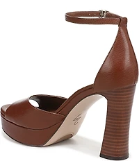 Naturalizer 27 EDIT Delphie Leather Ankle Strap Stack Heel Platform Dress Sandals