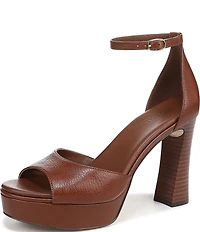 Naturalizer 27 EDIT Delphie Leather Ankle Strap Stack Heel Platform Dress Sandals