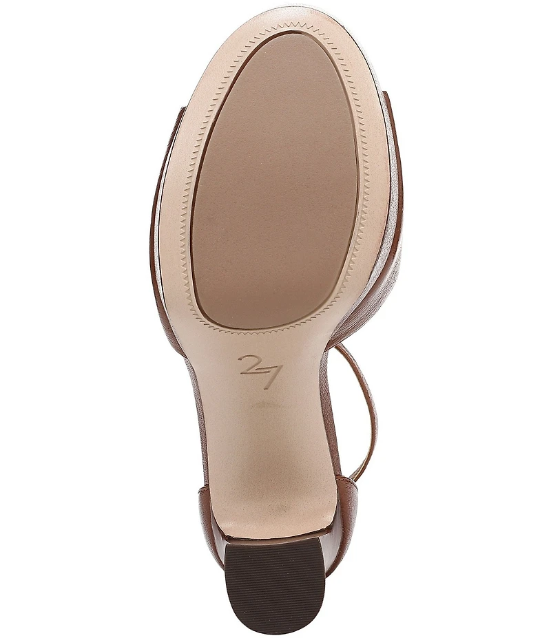 Naturalizer 27 EDIT Delphie Leather Ankle Strap Stack Heel Platform Dress Sandals