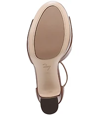 Naturalizer 27 EDIT Delphie Leather Ankle Strap Stack Heel Platform Dress Sandals
