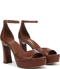 Naturalizer 27 EDIT Delphie Leather Ankle Strap Stack Heel Platform Dress Sandals