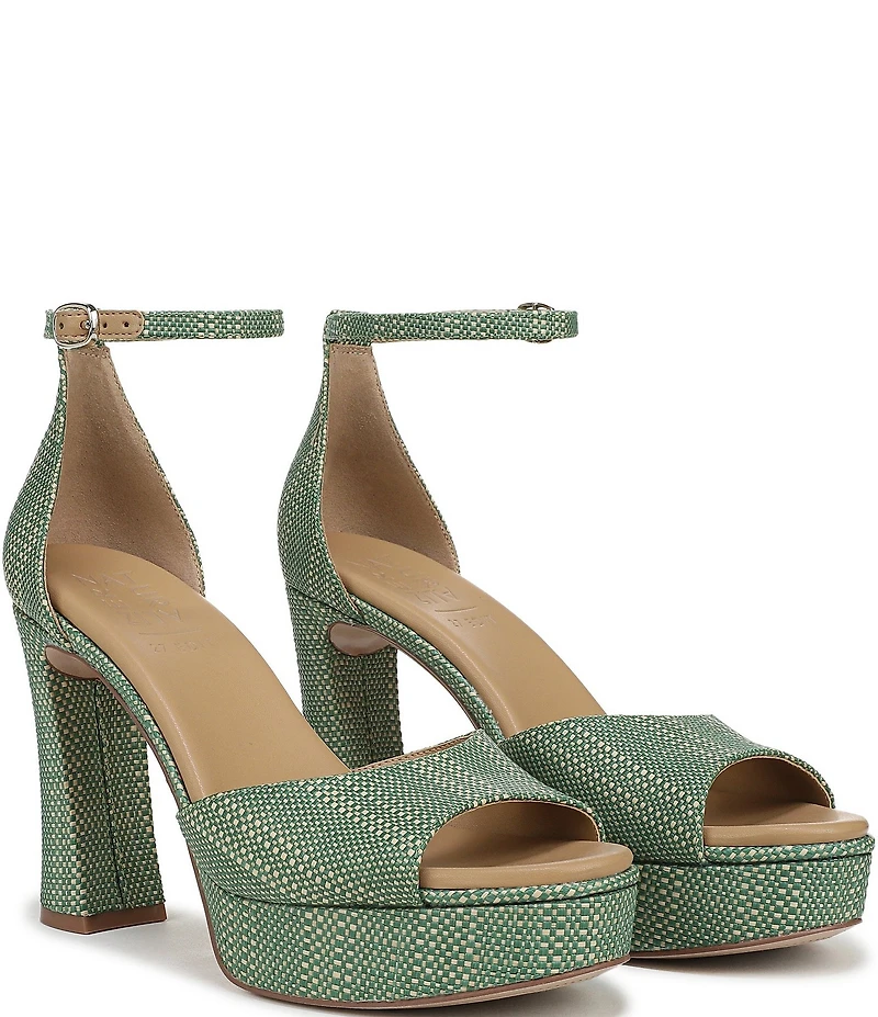 Naturalizer 27 EDIT Delphie Raffia Ankle Wrap Platform Dress Sandals