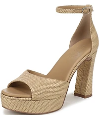 Naturalizer 27 EDIT Delphie Raffia Ankle Wrap Platform Dress Sandals