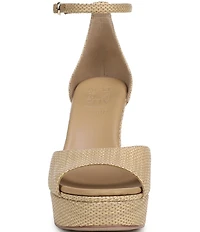 Naturalizer 27 EDIT Delphie Raffia Ankle Wrap Platform Dress Sandals