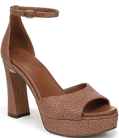 Naturalizer 27 EDIT Delphie Raffia Ankle Wrap Platform Dress Sandals