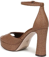 Naturalizer 27 EDIT Delphie Raffia Ankle Wrap Platform Dress Sandals