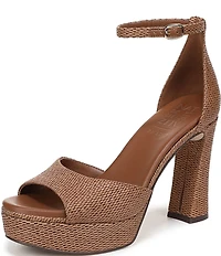 Naturalizer 27 EDIT Delphie Raffia Ankle Wrap Platform Dress Sandals