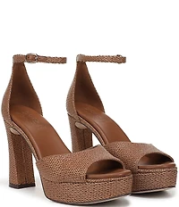 Naturalizer 27 EDIT Delphie Raffia Ankle Wrap Platform Dress Sandals