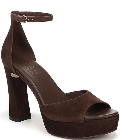 Naturalizer 27 EDIT Delphie Suede Ankle Wrap Platform Dress Sandals