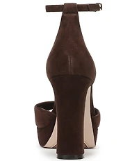 Naturalizer 27 EDIT Delphie Suede Ankle Wrap Platform Dress Sandals