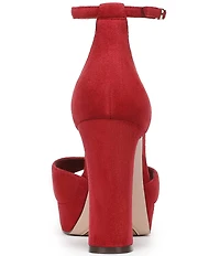 Naturalizer 27 EDIT Delphie Suede Ankle Wrap Platform Dress Sandals