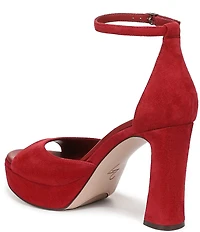 Naturalizer 27 EDIT Delphie Suede Ankle Wrap Platform Dress Sandals