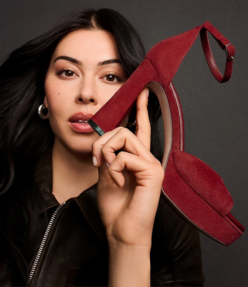 Naturalizer 27 EDIT Delphie Suede Ankle Wrap Platform Dress Sandals