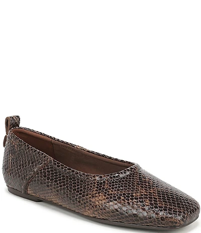 Naturalizer 27 EDIT Dream Snake Print Leather Square Toe Ballet Flats