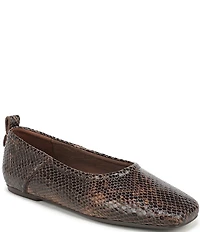 Naturalizer 27 EDIT Dream Snake Print Leather Square Toe Ballet Flats