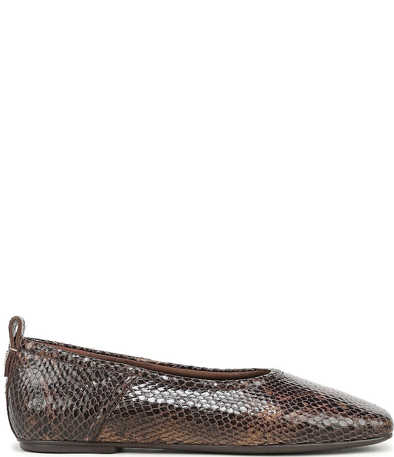 Naturalizer 27 EDIT Dream Snake Print Leather Square Toe Ballet Flats