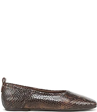 Naturalizer 27 EDIT Dream Snake Print Leather Square Toe Ballet Flats