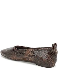 Naturalizer 27 EDIT Dream Snake Print Leather Square Toe Ballet Flats