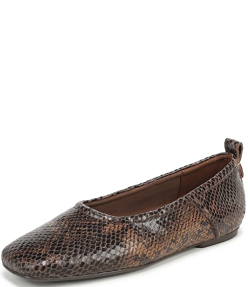 Naturalizer 27 EDIT Dream Snake Print Leather Square Toe Ballet Flats