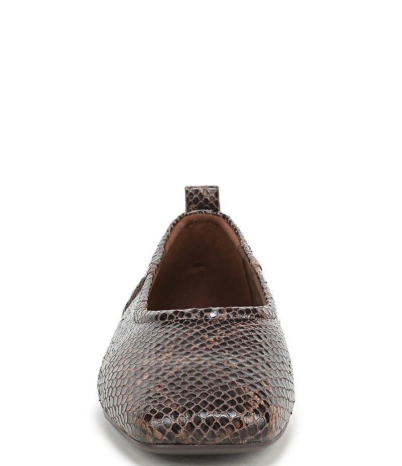Naturalizer 27 EDIT Dream Snake Print Leather Square Toe Ballet Flats