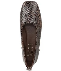Naturalizer 27 EDIT Dream Snake Print Leather Square Toe Ballet Flats