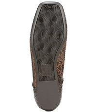 Naturalizer 27 EDIT Dream Snake Print Leather Square Toe Ballet Flats