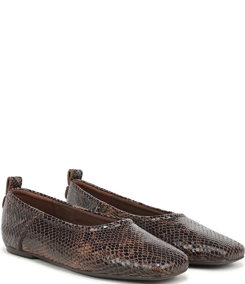 Naturalizer 27 EDIT Dream Snake Print Leather Square Toe Ballet Flats