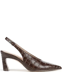 Naturalizer 27 EDIT Elaine Croco Embossed Leather High Vamp Slingback Dress Pumps