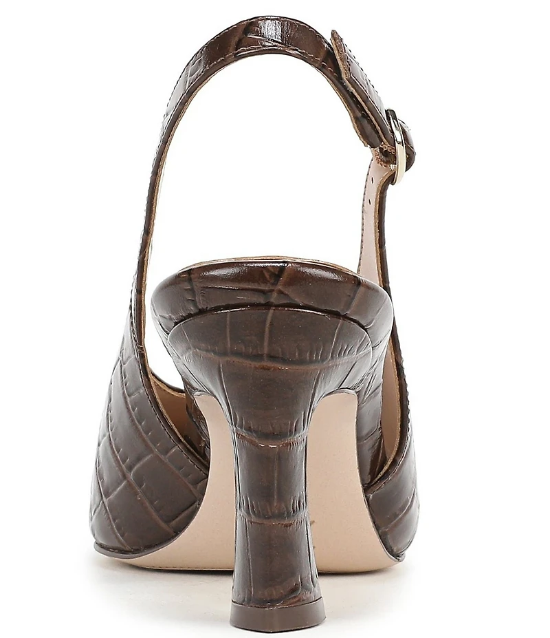 Naturalizer 27 EDIT Elaine Croco Embossed Leather High Vamp Slingback Dress Pumps