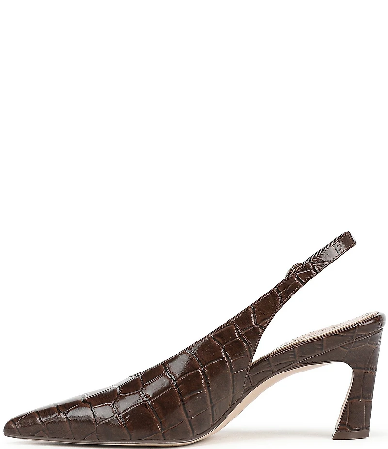Naturalizer 27 EDIT Elaine Croco Embossed Leather High Vamp Slingback Dress Pumps