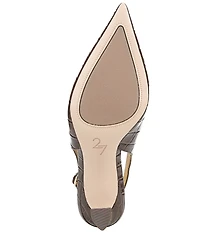 Naturalizer 27 EDIT Elaine Croco Embossed Leather High Vamp Slingback Dress Pumps