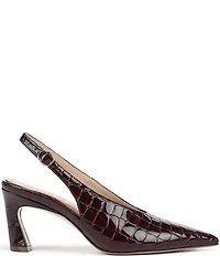 Naturalizer 27 EDIT Elaine Croco Embossed Leather High Vamp Slingback Dress Pumps