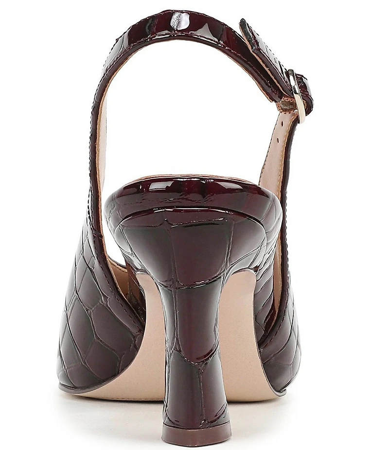 Naturalizer 27 EDIT Elaine Croco Embossed Leather High Vamp Slingback Dress Pumps