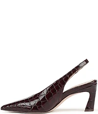 Naturalizer 27 EDIT Elaine Croco Embossed Leather High Vamp Slingback Dress Pumps