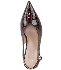 Naturalizer 27 EDIT Elaine Croco Embossed Leather High Vamp Slingback Dress Pumps