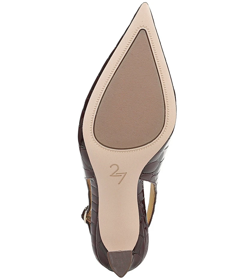 Naturalizer 27 EDIT Elaine Croco Embossed Leather High Vamp Slingback Dress Pumps